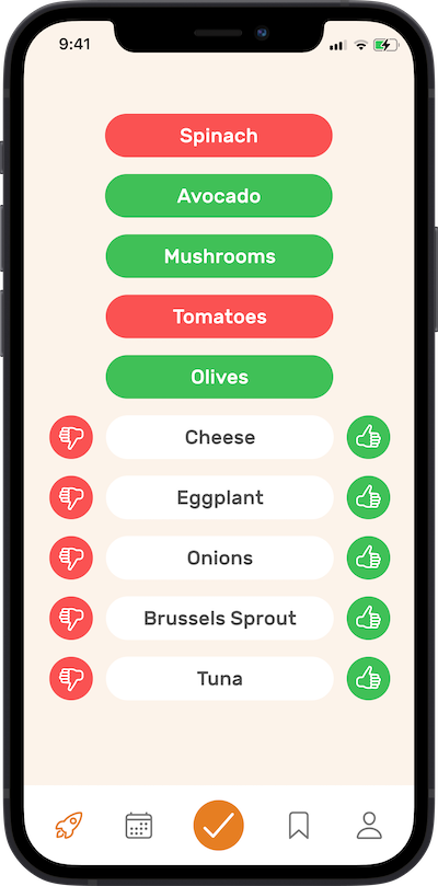 iPhone app delivery screen